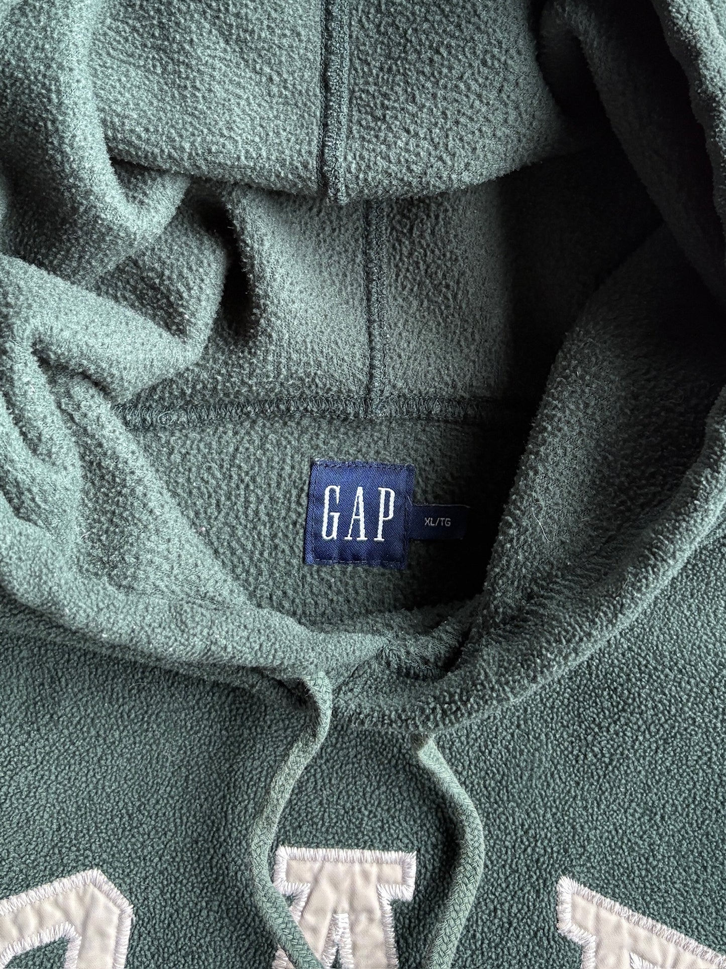 Vintage Forest Green Fleece Gap Hoodie - XL