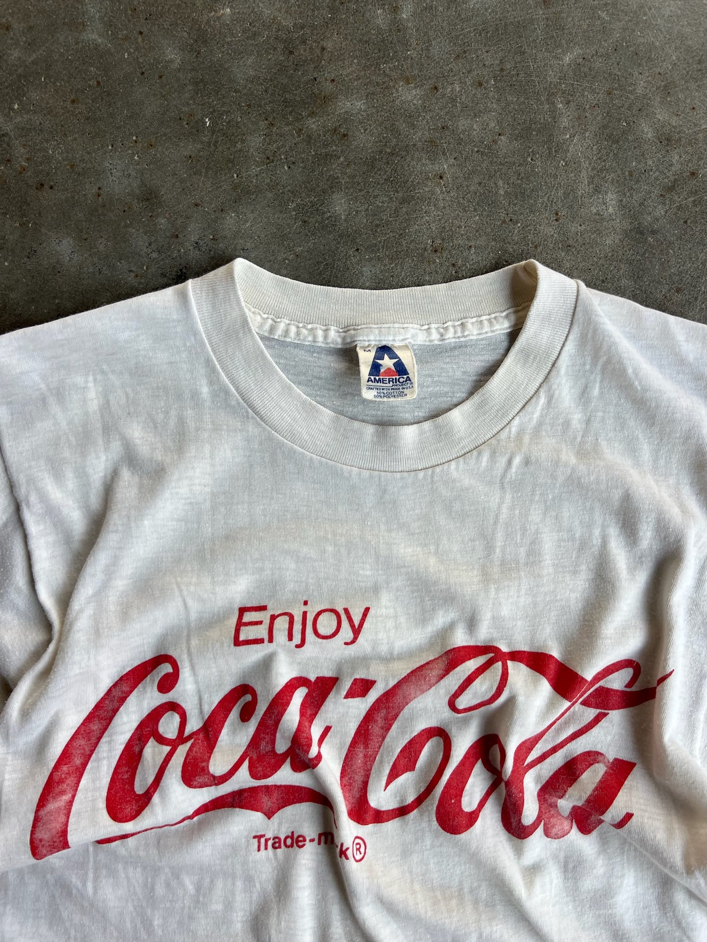 Vintage White Coca Cola Shirt - M