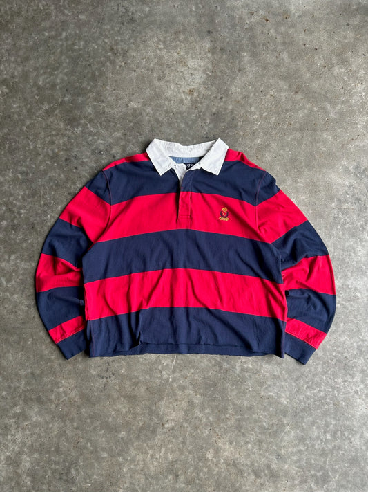 Vintage Red/Navy Chaps Rugby Shirt - XXL