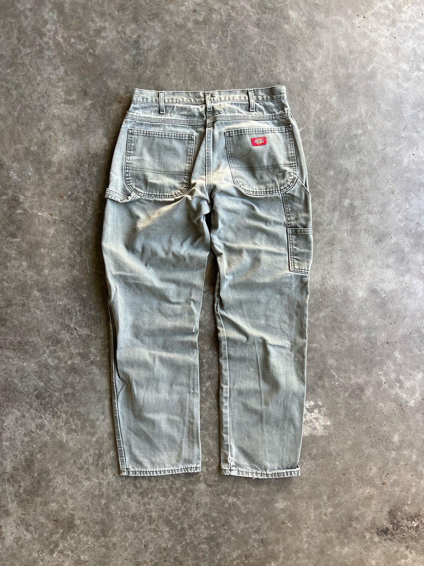 Vintage Faded Green Painted Dickies Carpenter Pants - 32