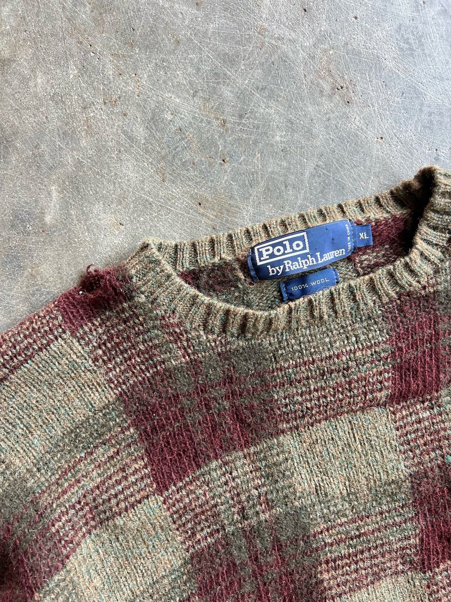 Vintage Ralph Lauren Knit Checkered Sweater - XL