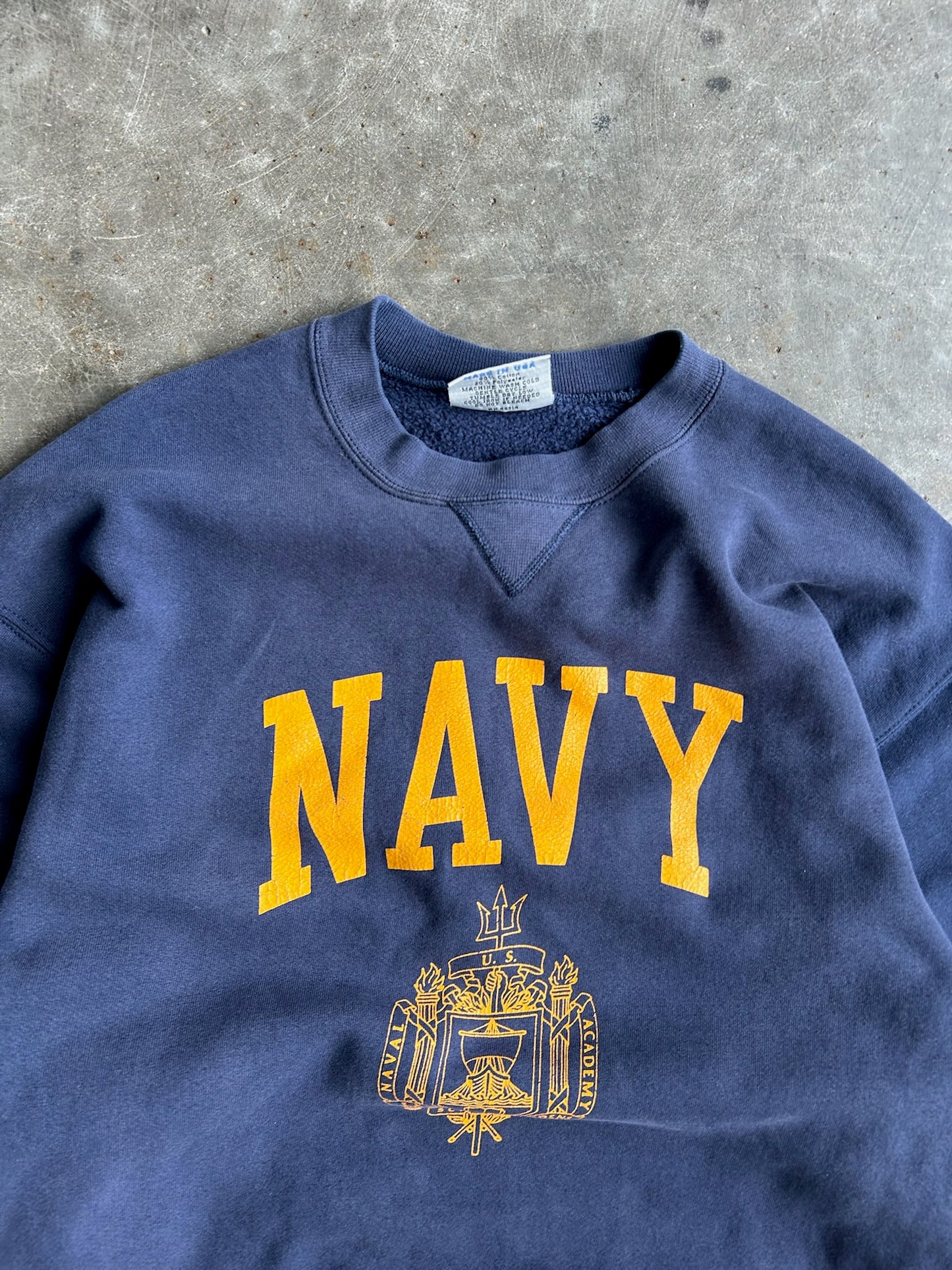 Vintage Navy Gear Crew - L