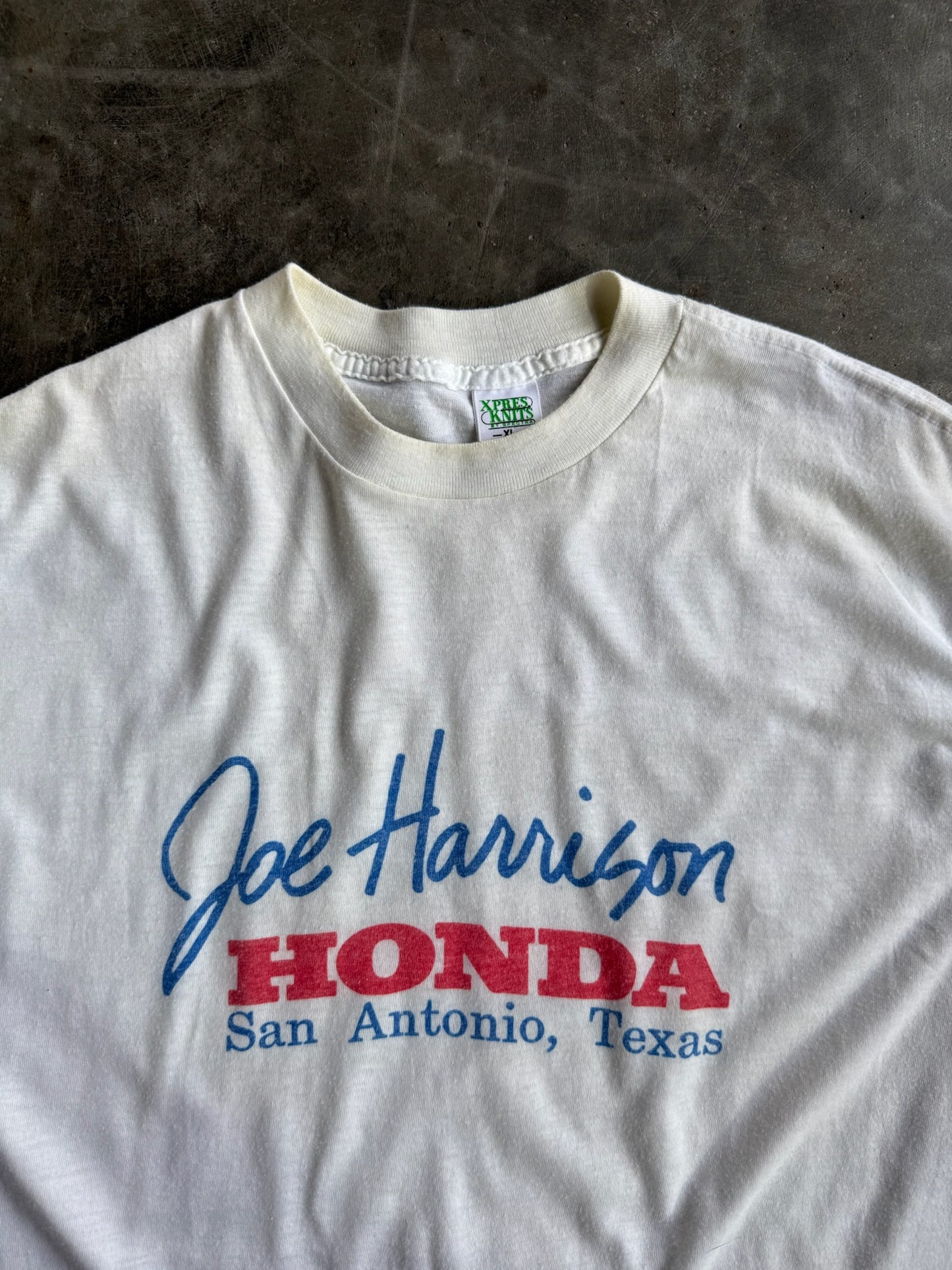 True Vintage Single Stitch White  Honda Distressed Tee - XL