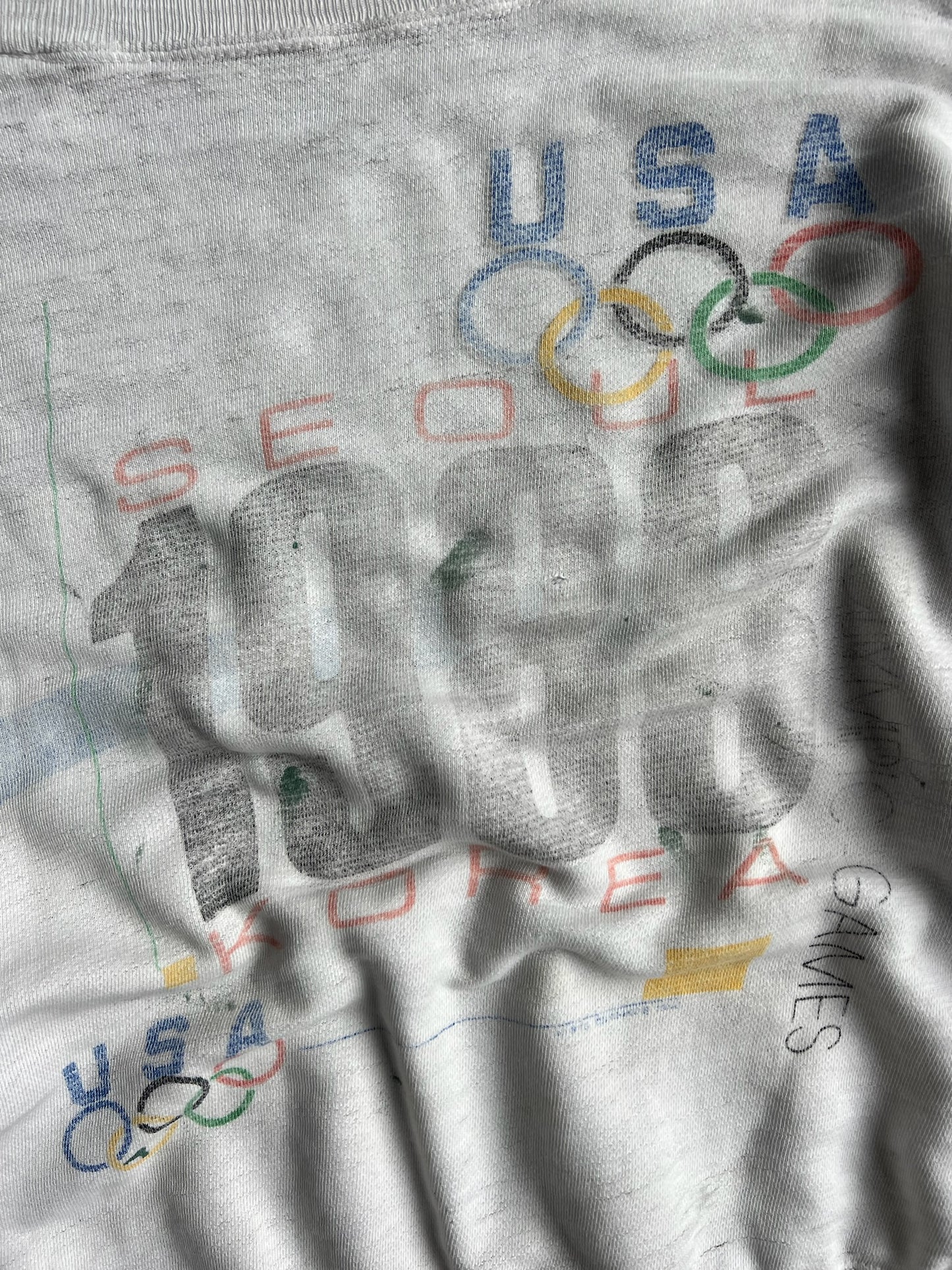 Vintage Faded 1988 Korea Olympic Games Crew - L