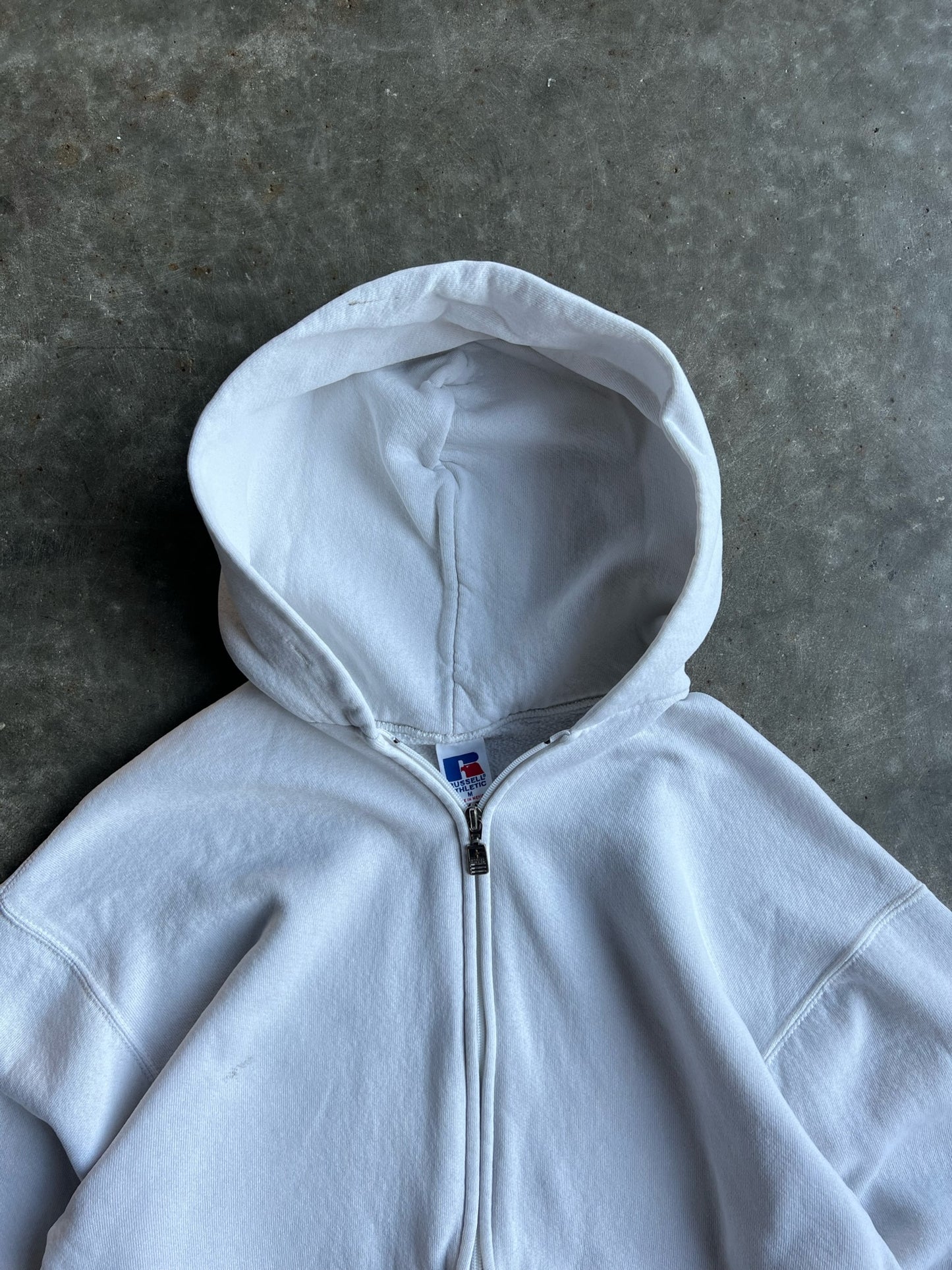 Vintage White Russell Zip Up - M