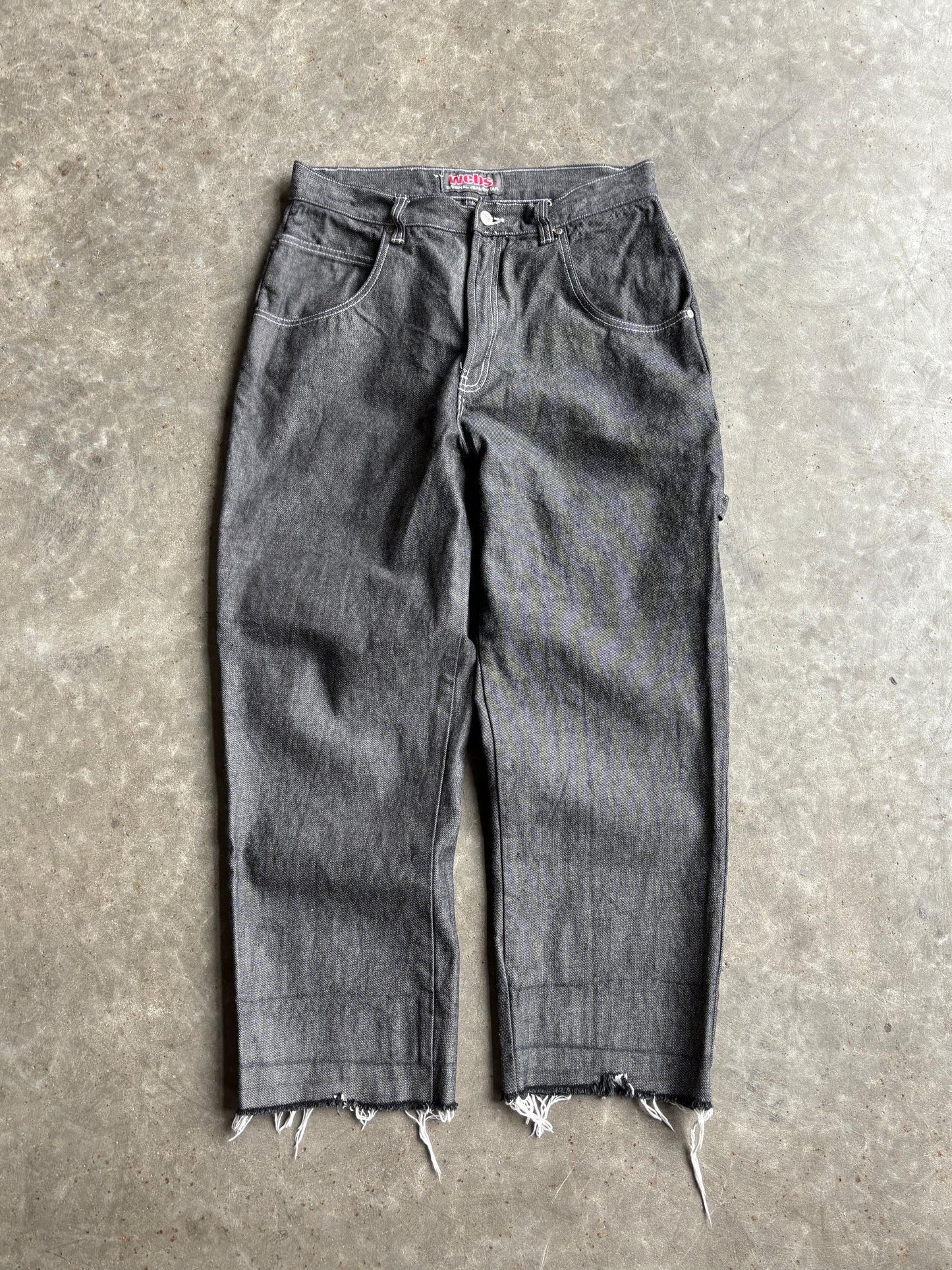 Vintage Black Webs Carpenter Denim Pants - 34