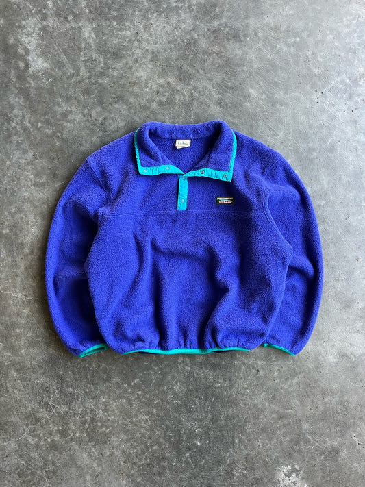 Vintage Blue Fleece LL. Bean T Snap - L