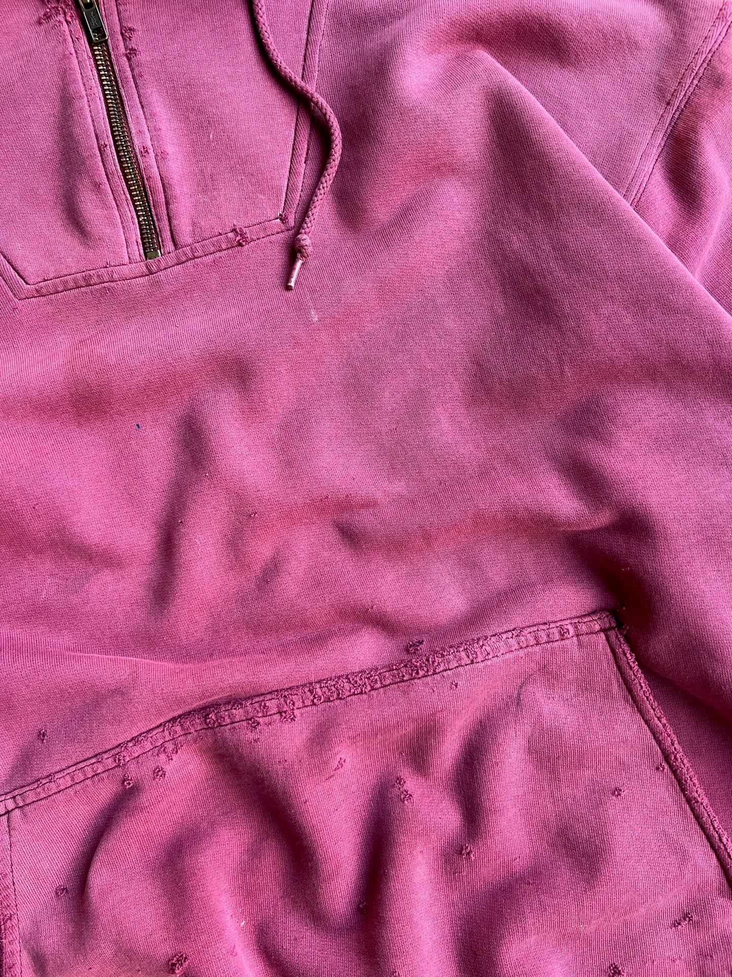 Vintage Magenta Eddie Bauer Quarter Zip Hoodie - M