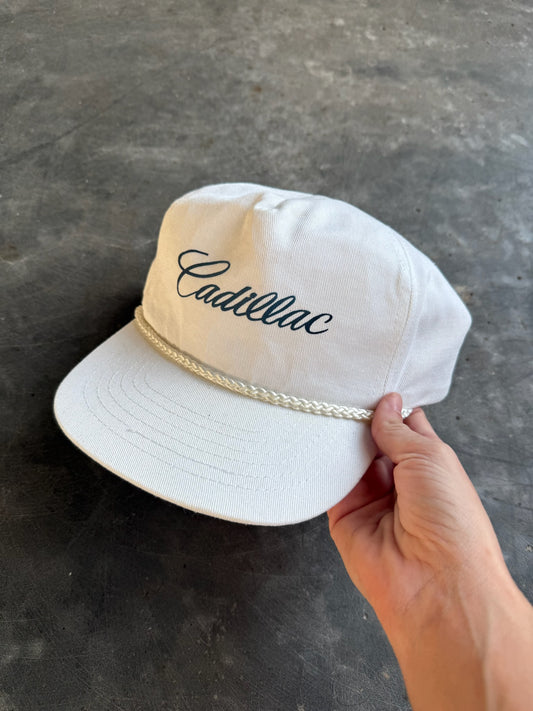 Vintage White Cadillac Adjustable Hat