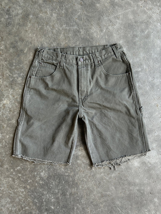 Vintage Green Dickies Distressed Carpenter Shorts - 32