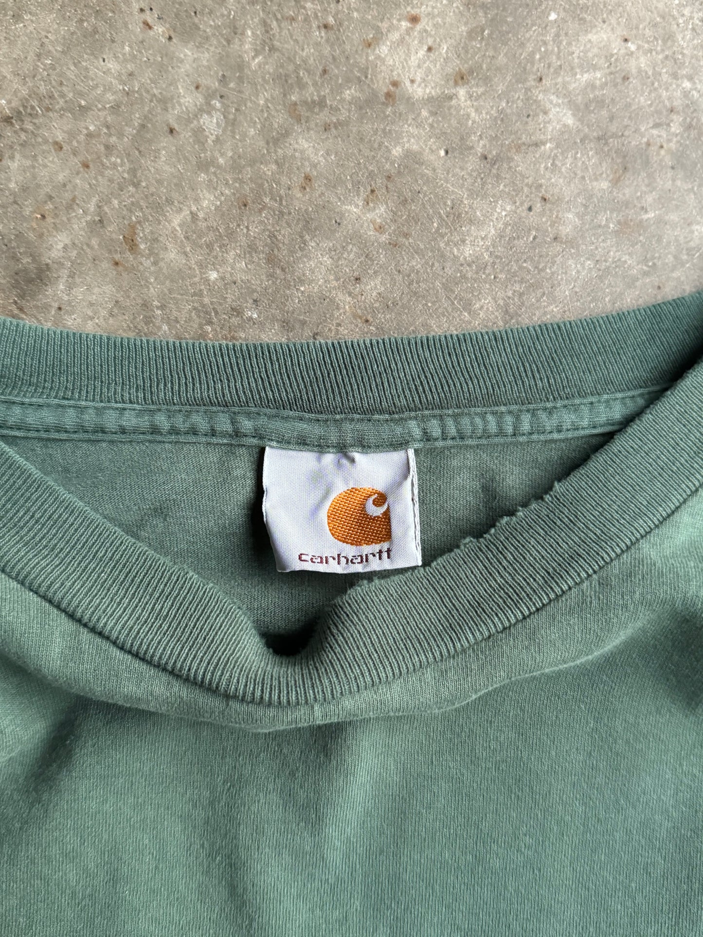 Vintage Green Carhartt Long Sleeve Shirt - XL