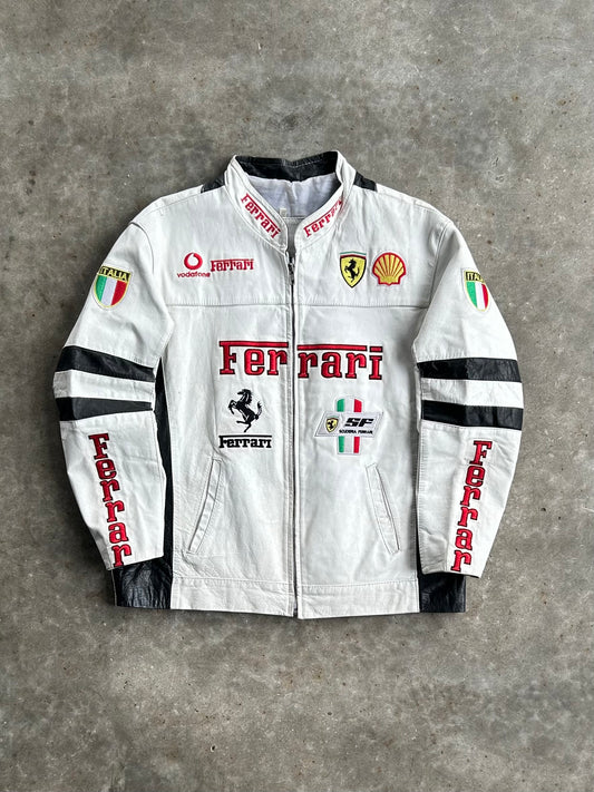 Vintage Ferrari Leather Racing Jacket - L