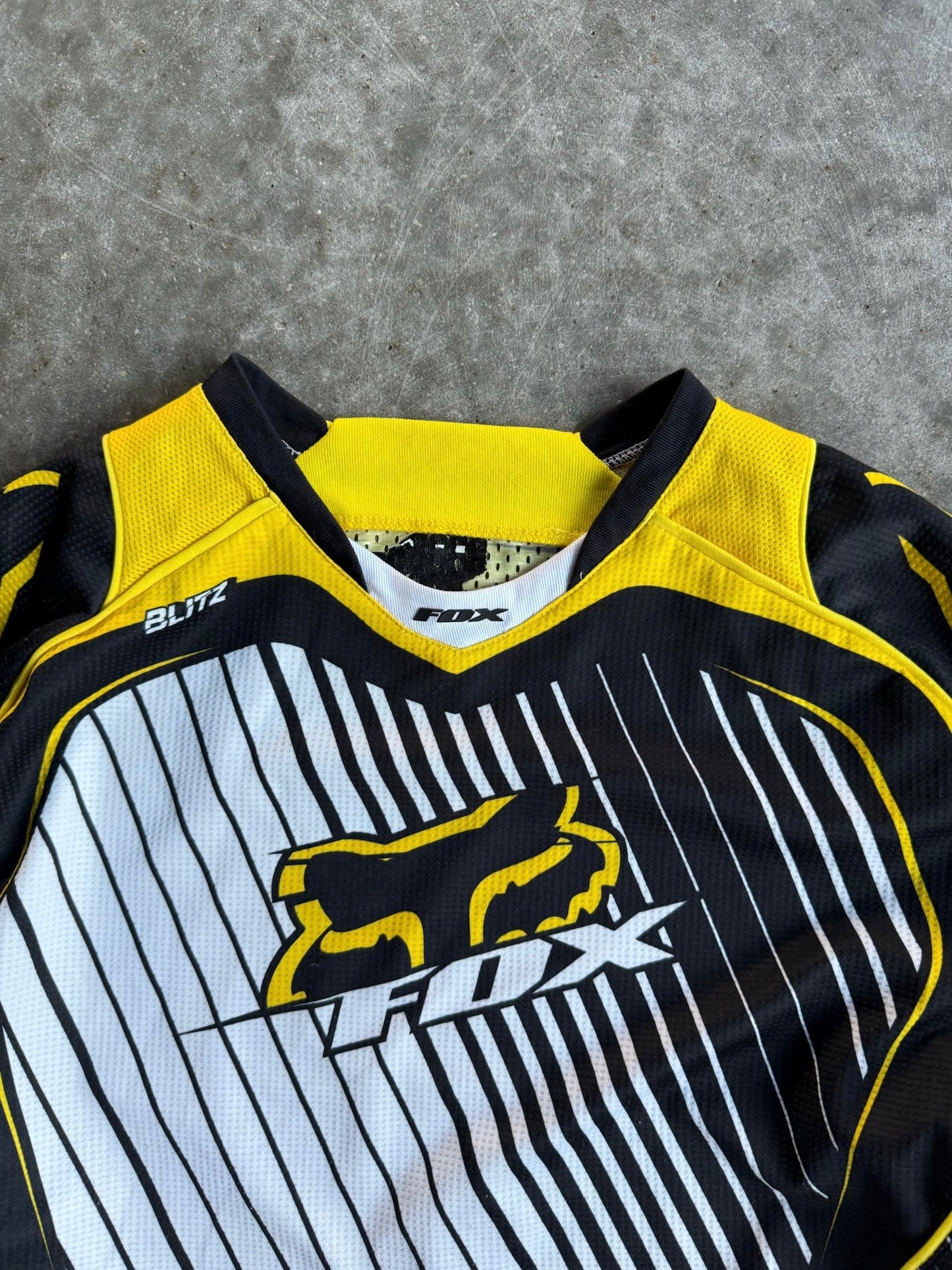 Vintage Yellow/Black Fox Racing Jersey - XL