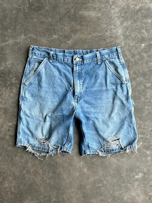 Vintage Denim Carhartt Distressed Carpenter Shorts - 35