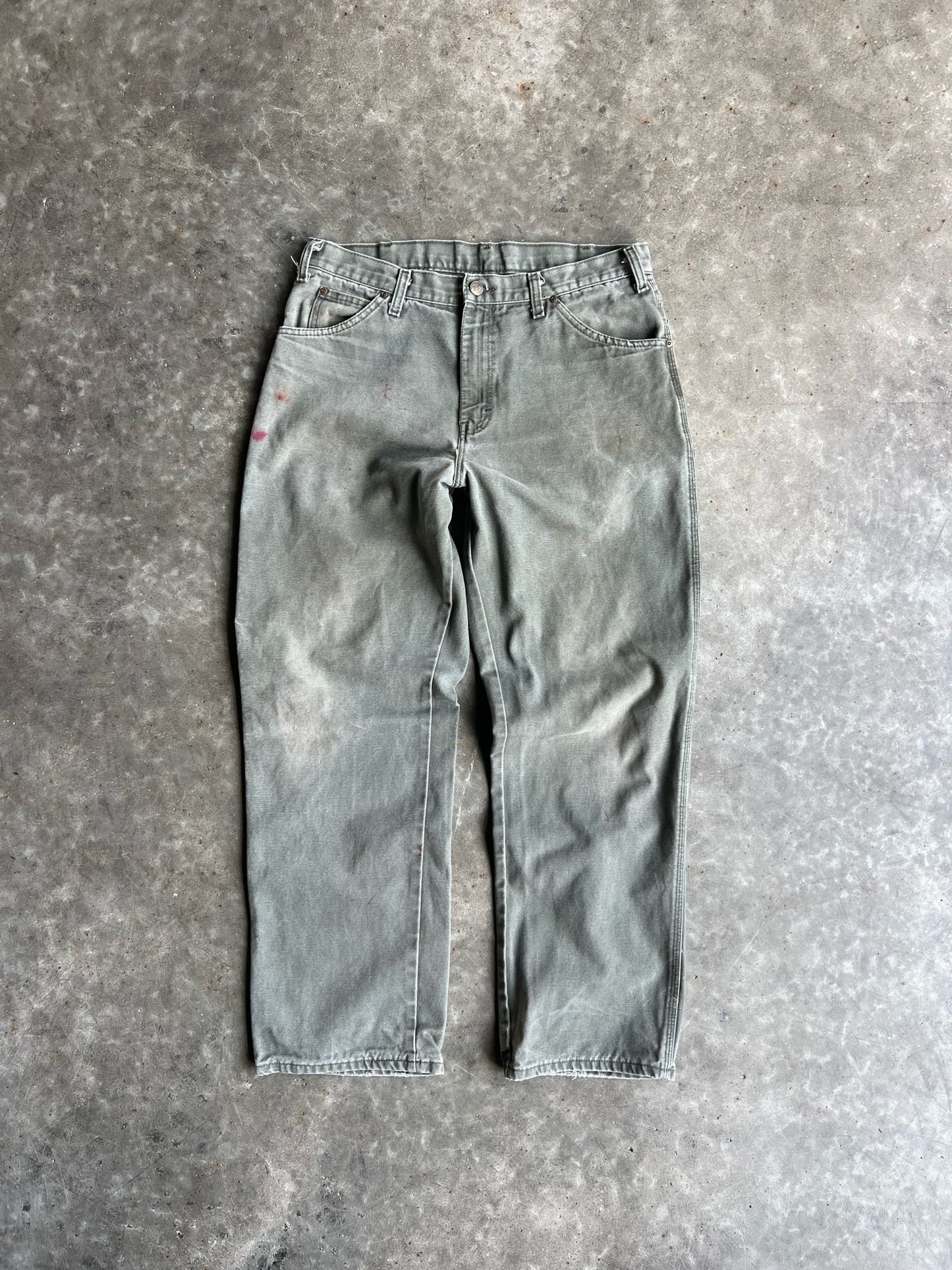 Vintage Faded Green Dickies Carpenter Pants - 34