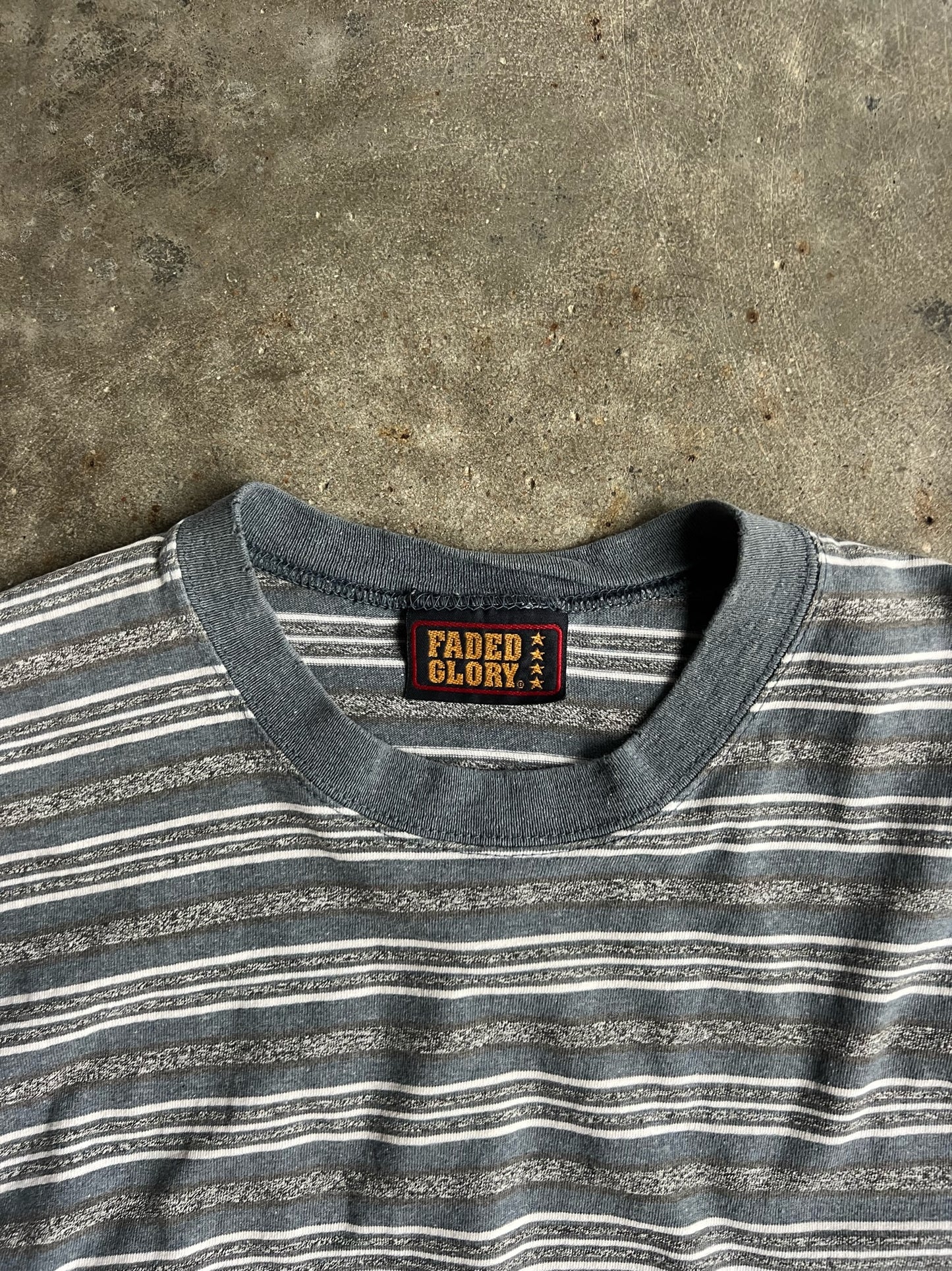 Vintage Grey Striped Faded Glory Shirt - L