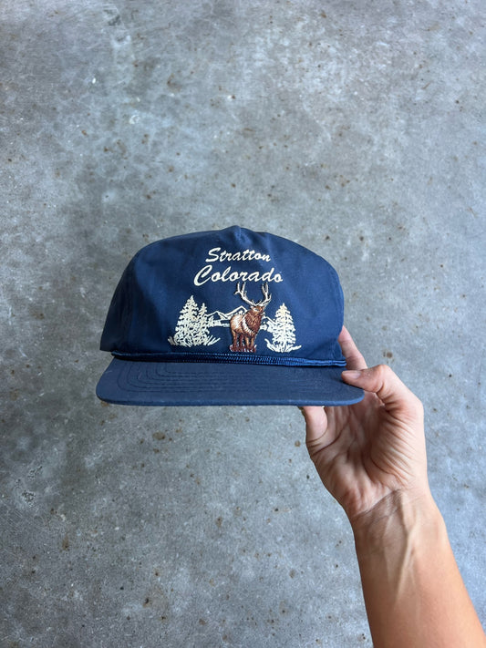 Vintage Navy Stratton Colorado Strapback Hat