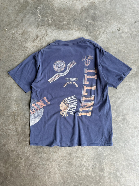Vintage Navy University of Illinois Shirt - XL