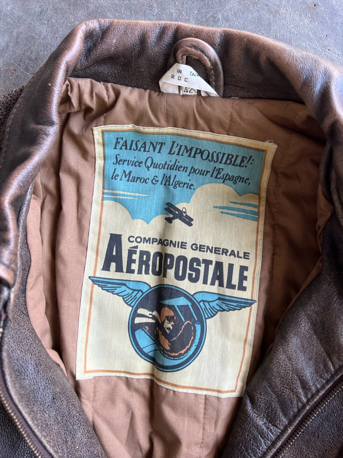 Vintage Dark Brown Aeropostale Leather Jacket - XL