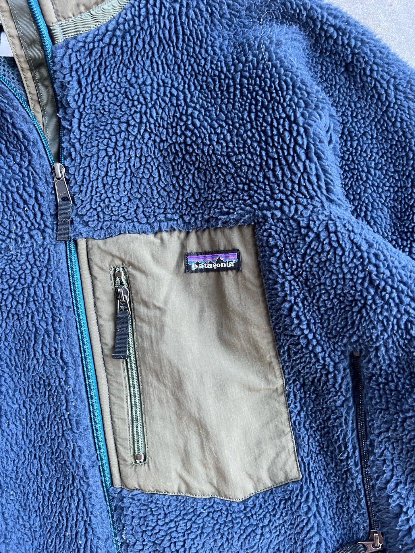 Vintage Navy Fleece Patagonia Zip Up - M