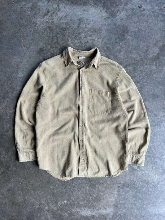 Vintage Flannel Beige Button Up - L