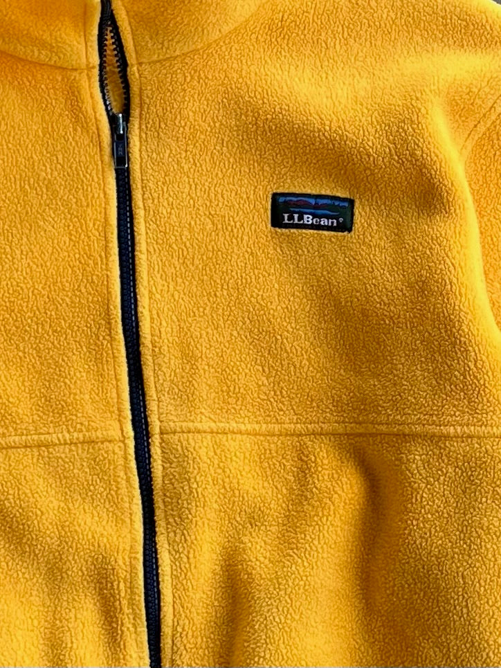 Vintage Yellow Fleece LL. Bean Zip Up - L