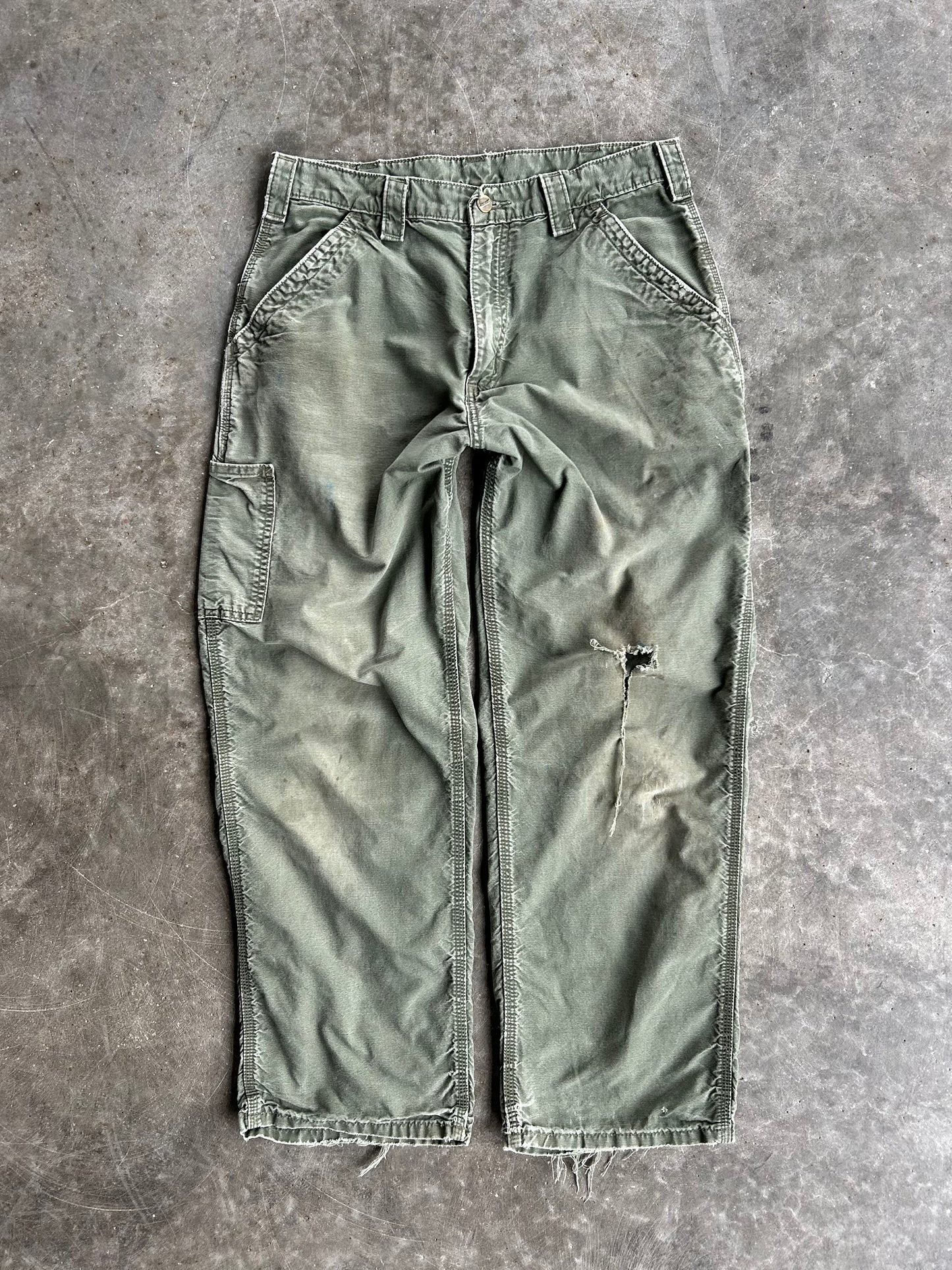 Vintage Olive Green Cargo Carhartt Pants - 31