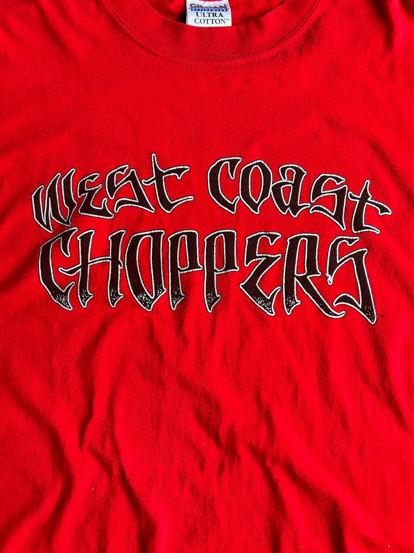 Vintage Red West Coast Choppers Crop Long Sleeve Shirt - XL