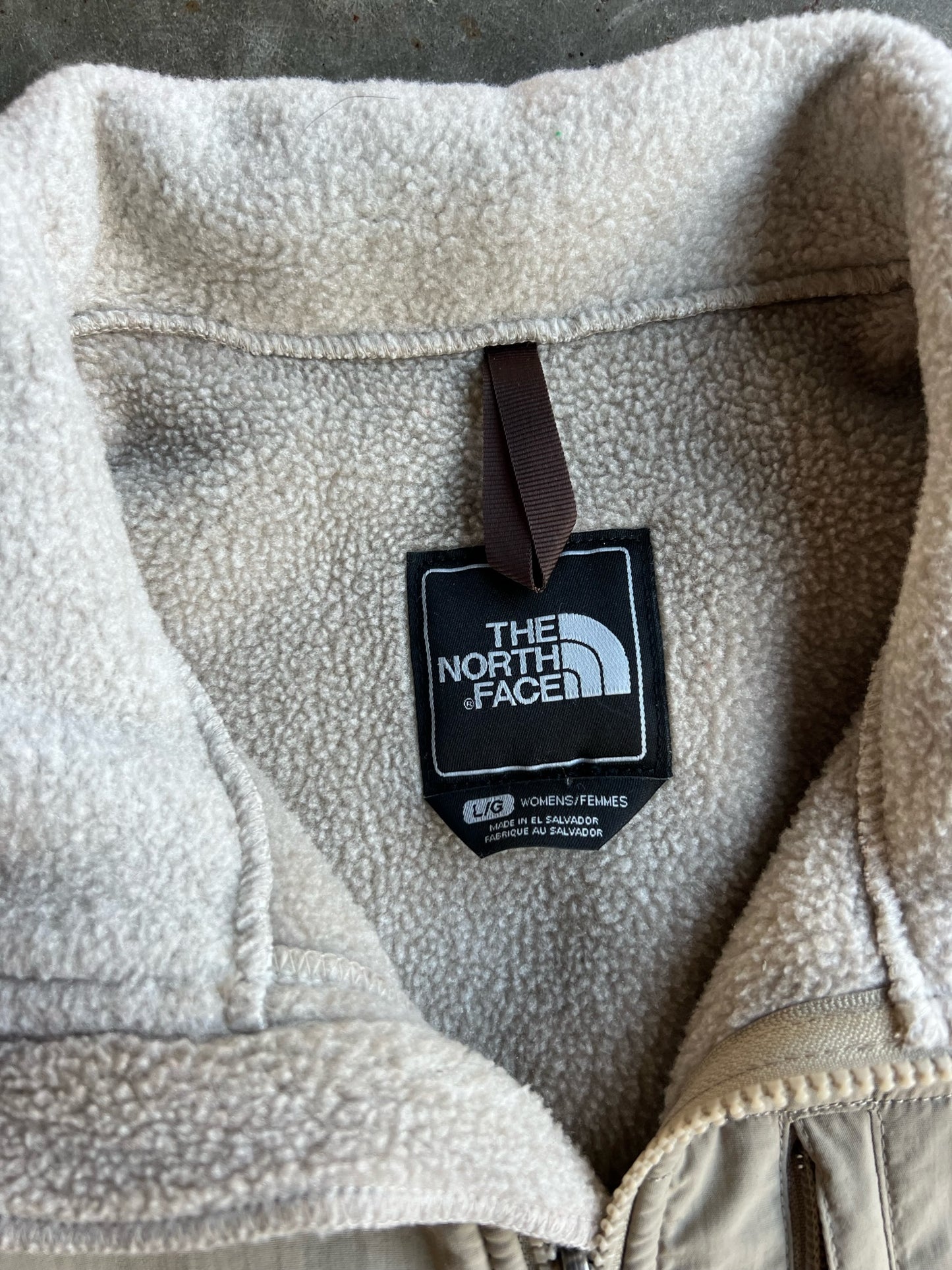 Vintage Cream Fleece North Face Zip Up - L