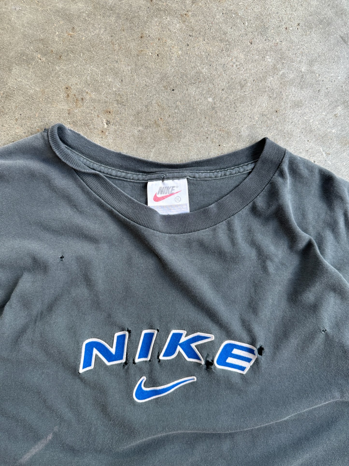 Vintage Distressed Black Nike Shirt - XL