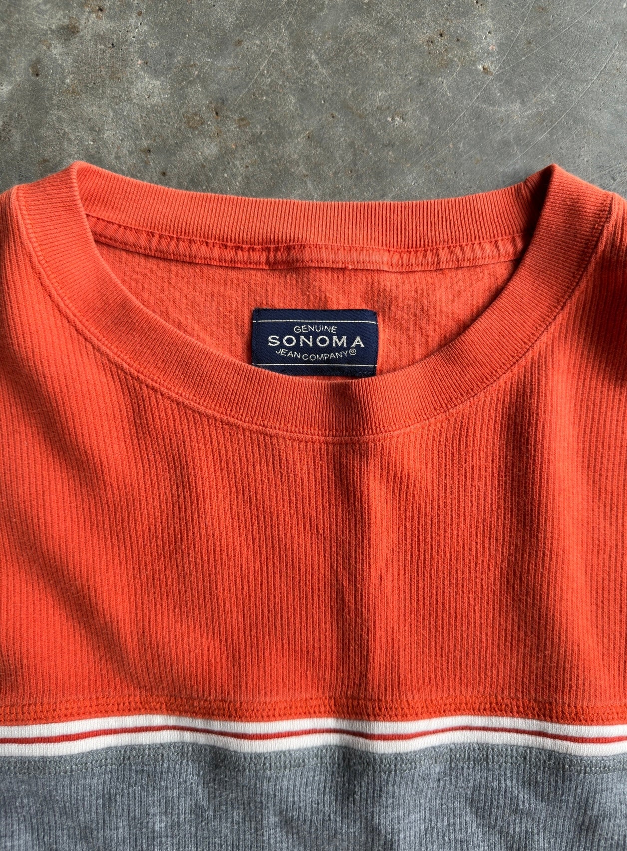 Sonoma Orange/Grey Stripe Long Sleeve Shirt -  XL