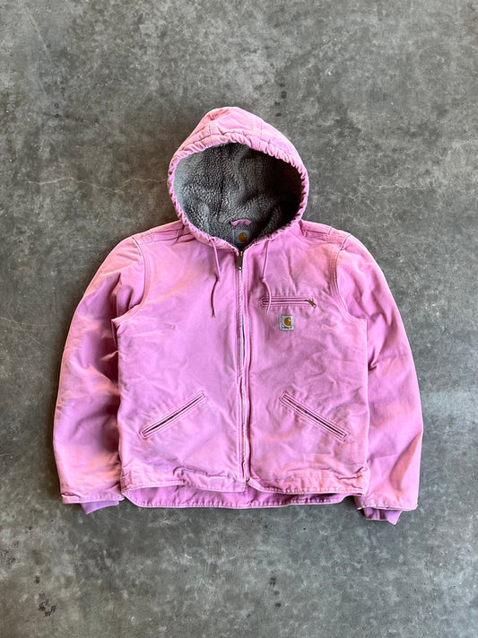 Vintage Sherpa Lined Pink Carhartt Jacket - M