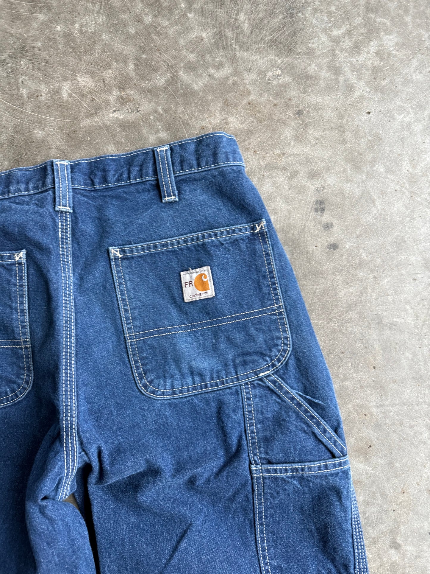 Vintage Dark Wash FR Carhartt Denim Carpenter Pants - 32