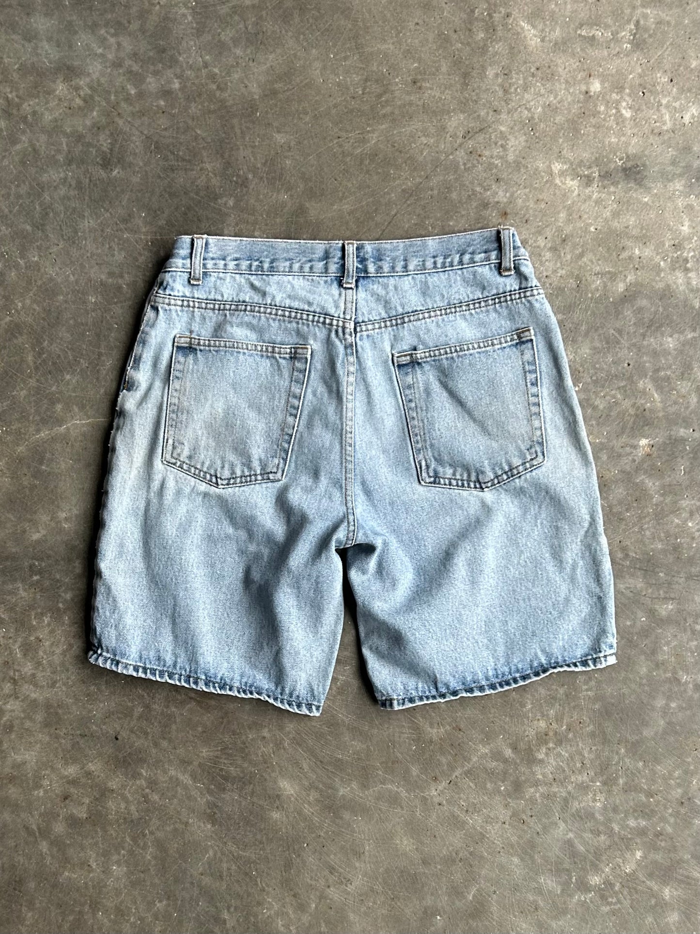 Vintage Route 66 Light Wash Denim Shorts - 29