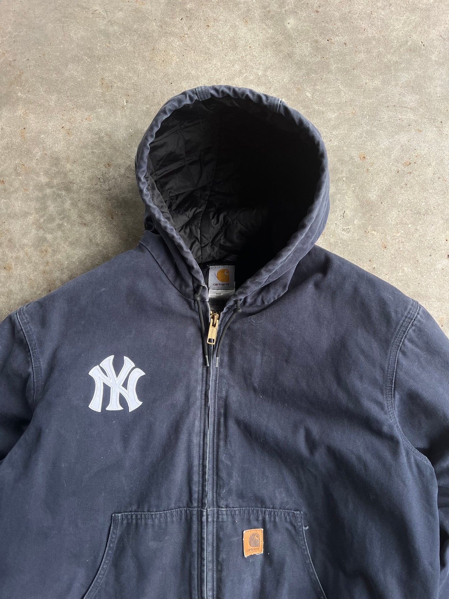 Vintage Yankees Navy Hooded Carhartt Jacket - XL