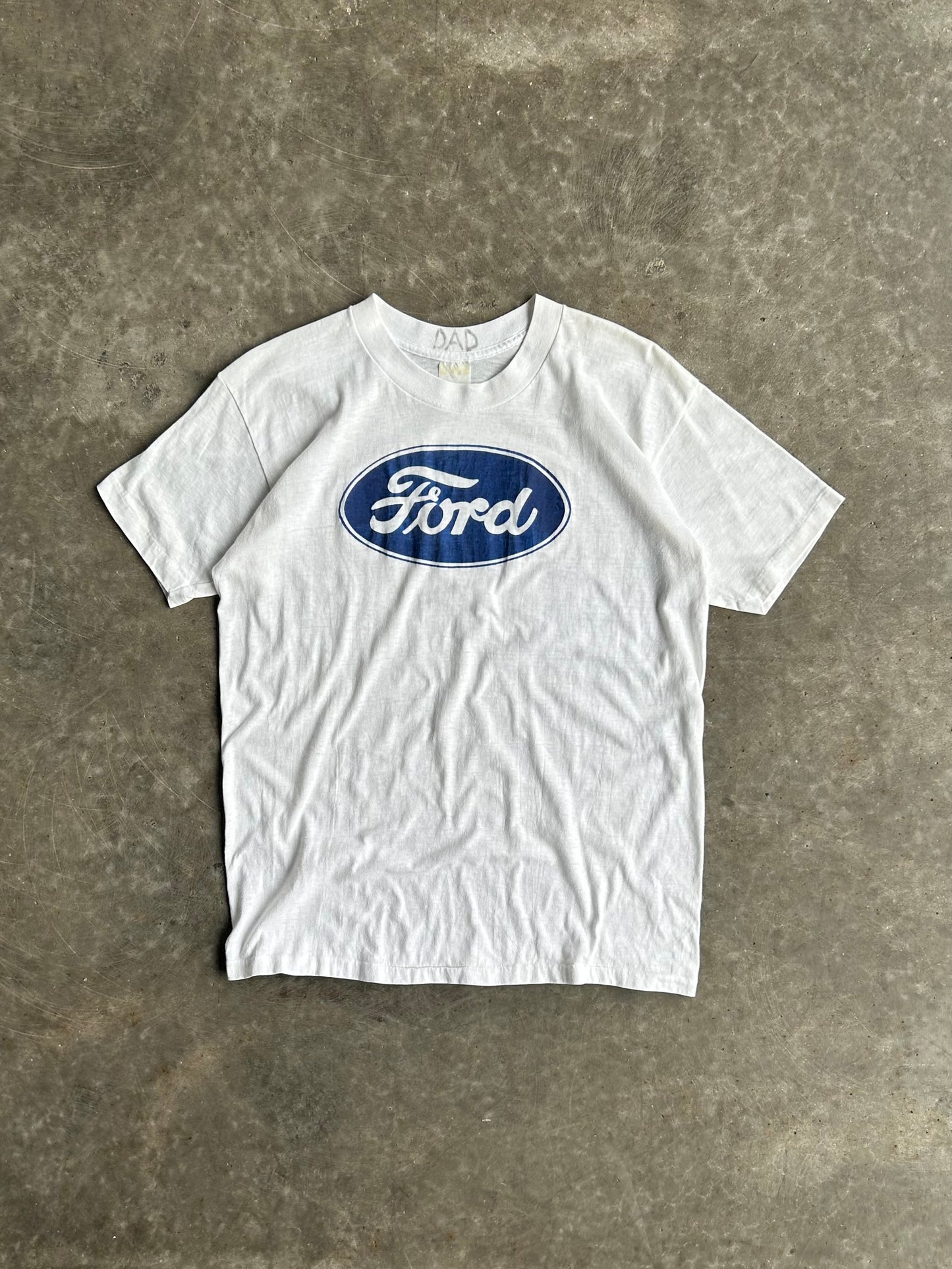 Vintage White Ford Logo Tee - L