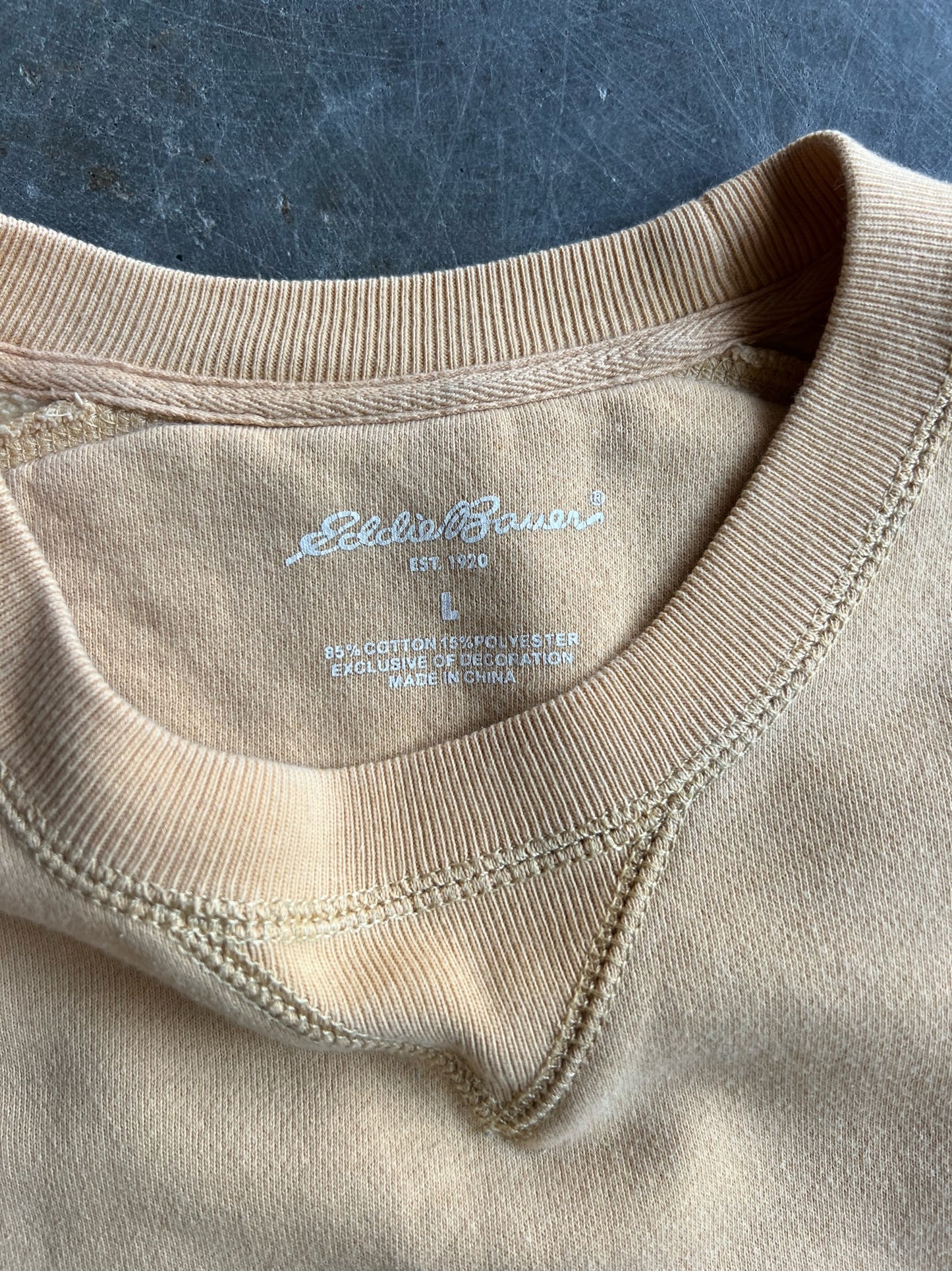 Vintage Light Yellow Eddie Bauer Crew - L