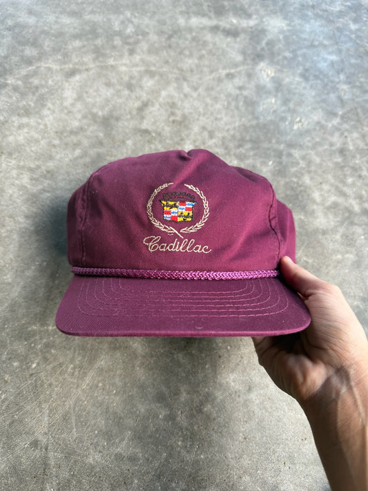 Vintage Maroon Cadillac Snapback Hat