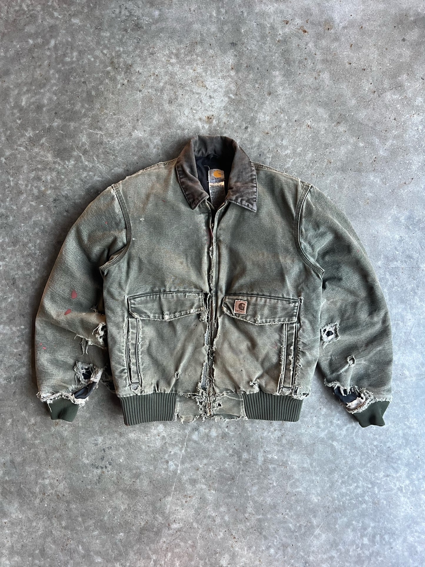 Vintage Distressed Green Detroit Carhartt Jacket - M