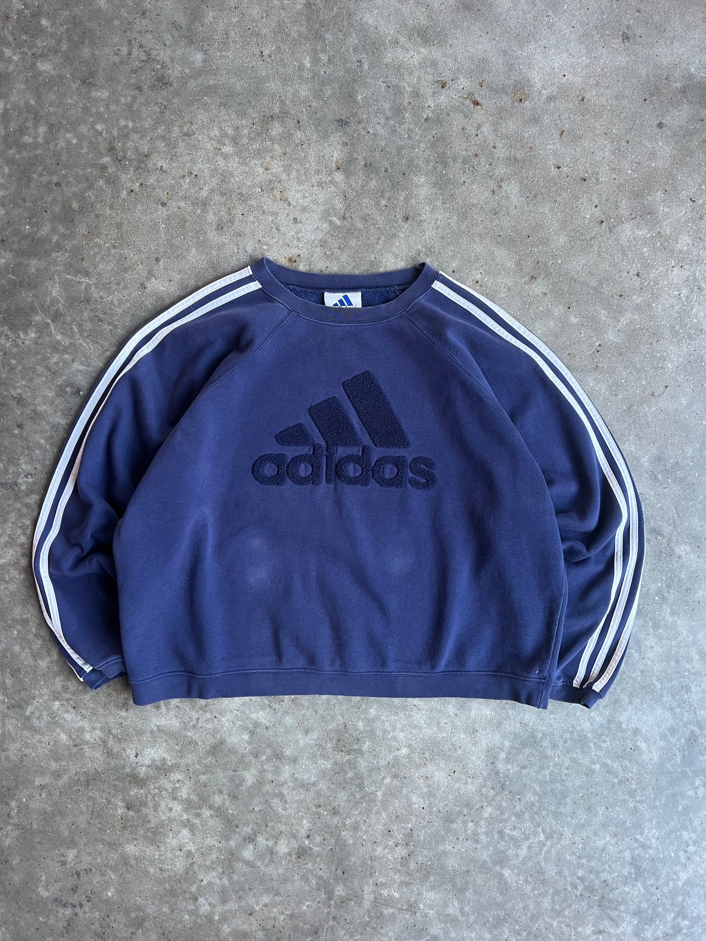 Vintage Navy Adidas Crew - L