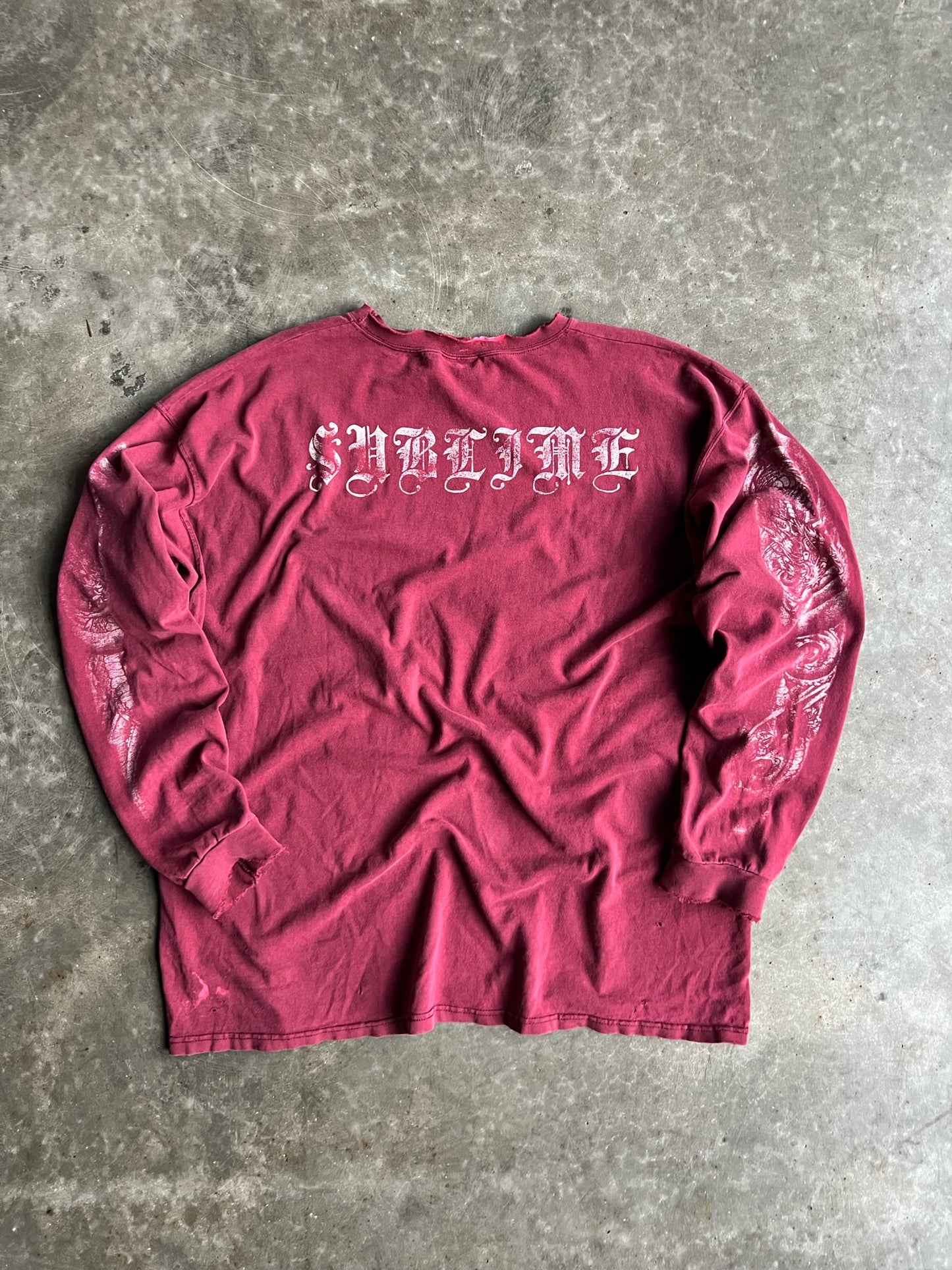 Vintage Faded Maroon Sublime Long Sleeve Shirt - XL