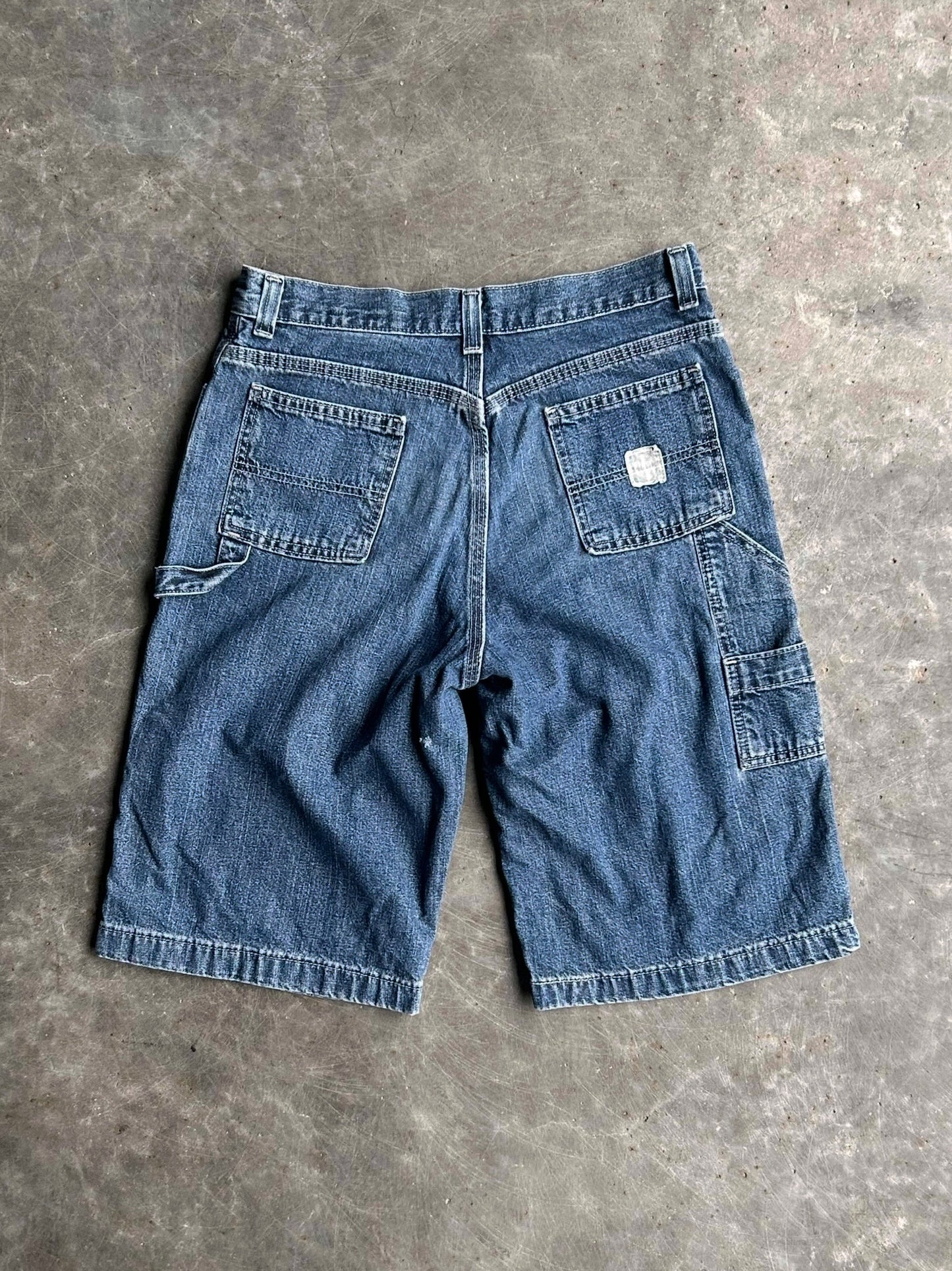 Vintage Dark Wash Faded Glory Carpenter Denim Shorts - 31