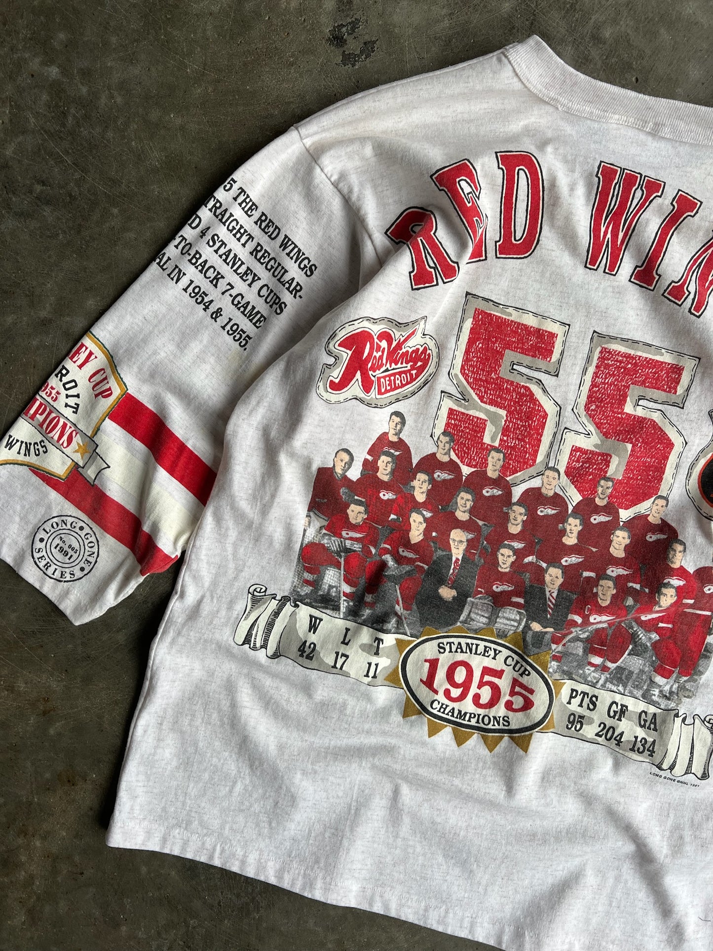 Vintage Chicago Detroit Red Wings Single Stitch Long Gone Shirt - L