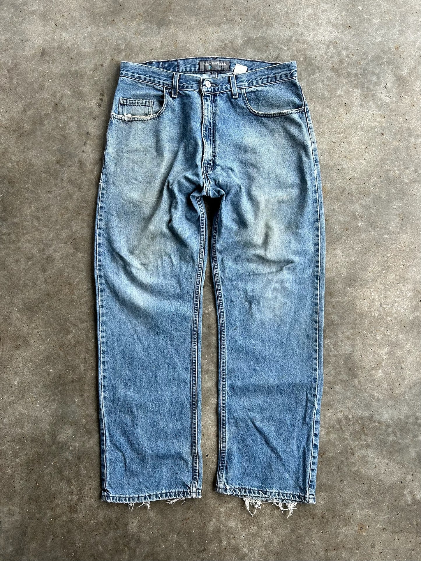 Vintage Distressed SilverTab Denim Pants - 34