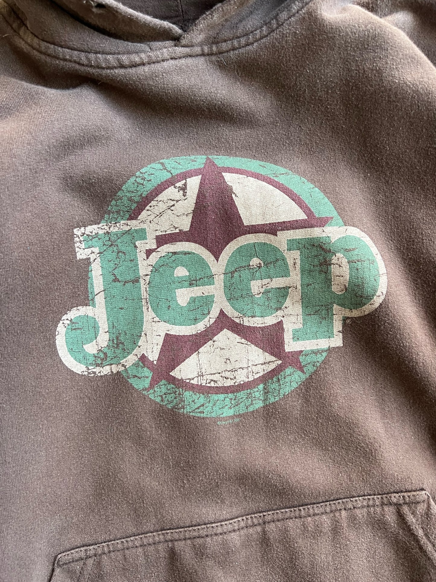 Vintage Brown Jeep Hoodie - M