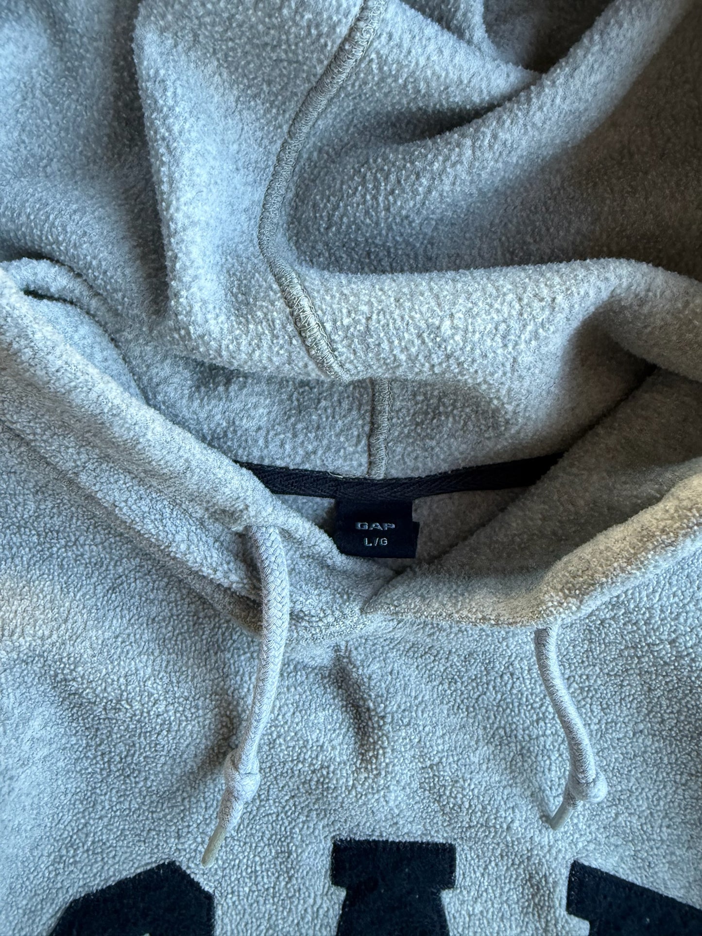 Vintage Gap Grey Fleece Hoodie - L