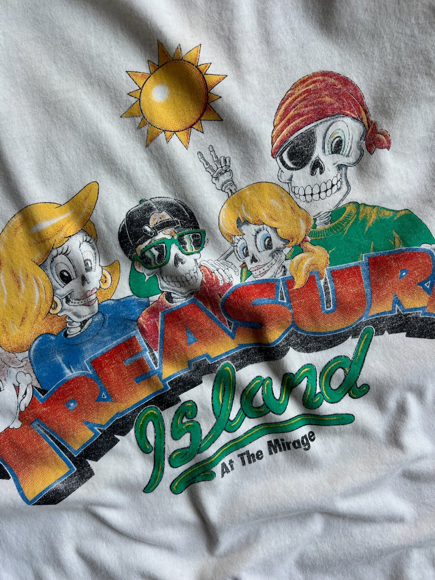 Vintage White Treasure Island Skeleton Family Shirt - XL