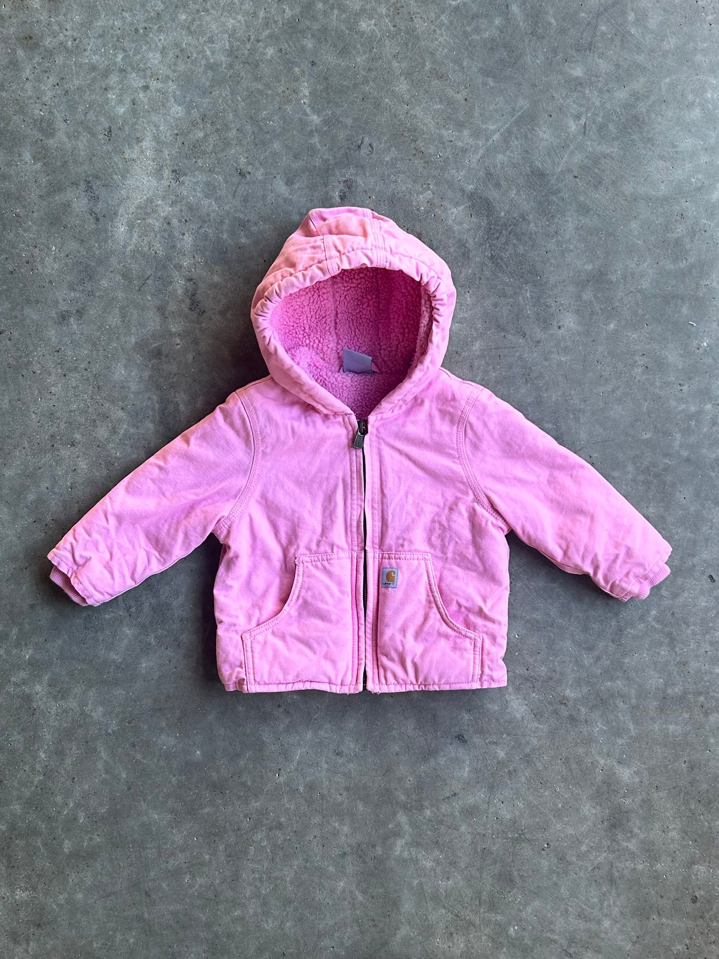 Vintage Pink Baby Hooded Carhartt Jacket - 24M