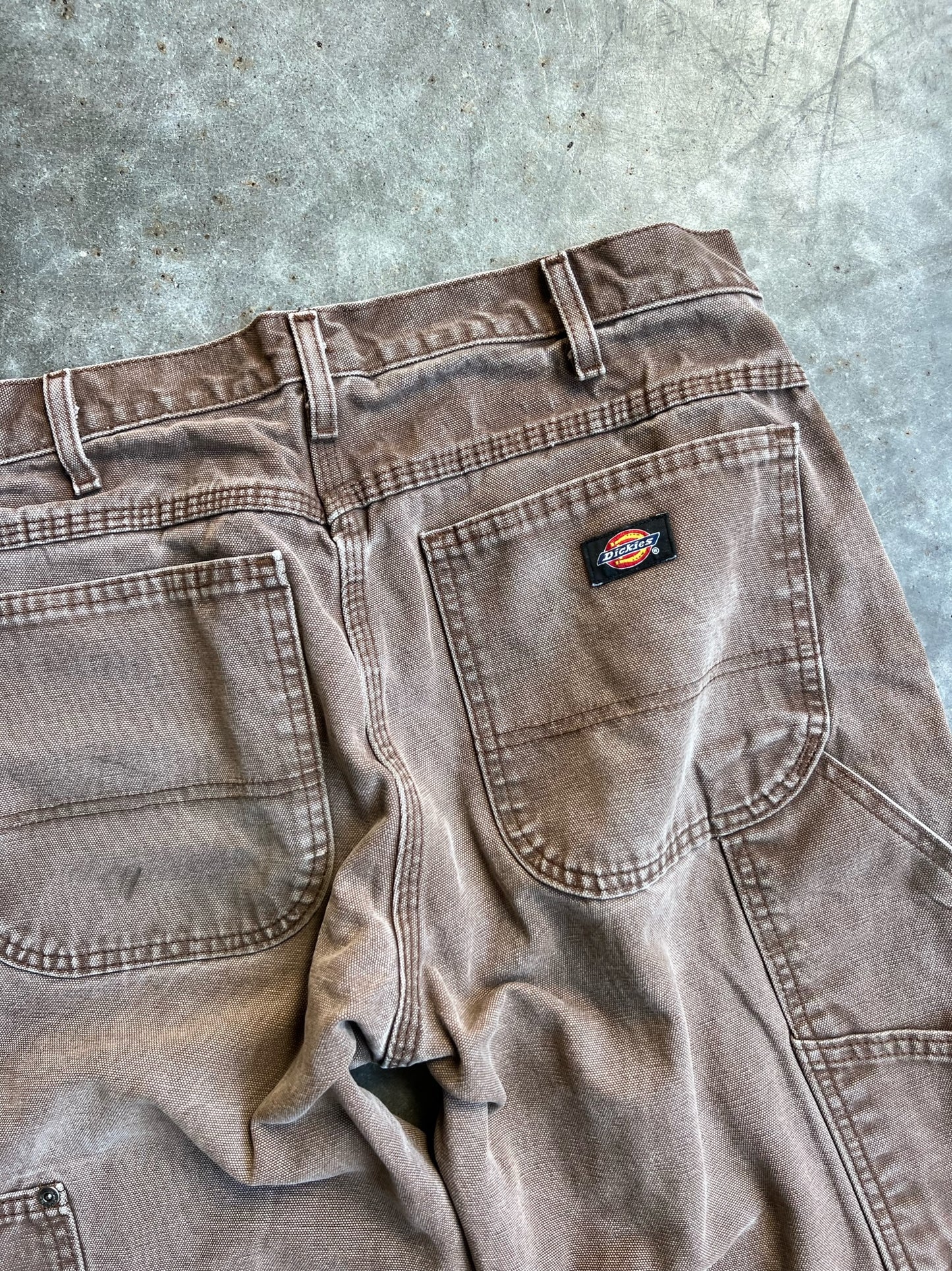 Vintage Faded Brown Distressed Painted Dickies Carpenter Pants - 32