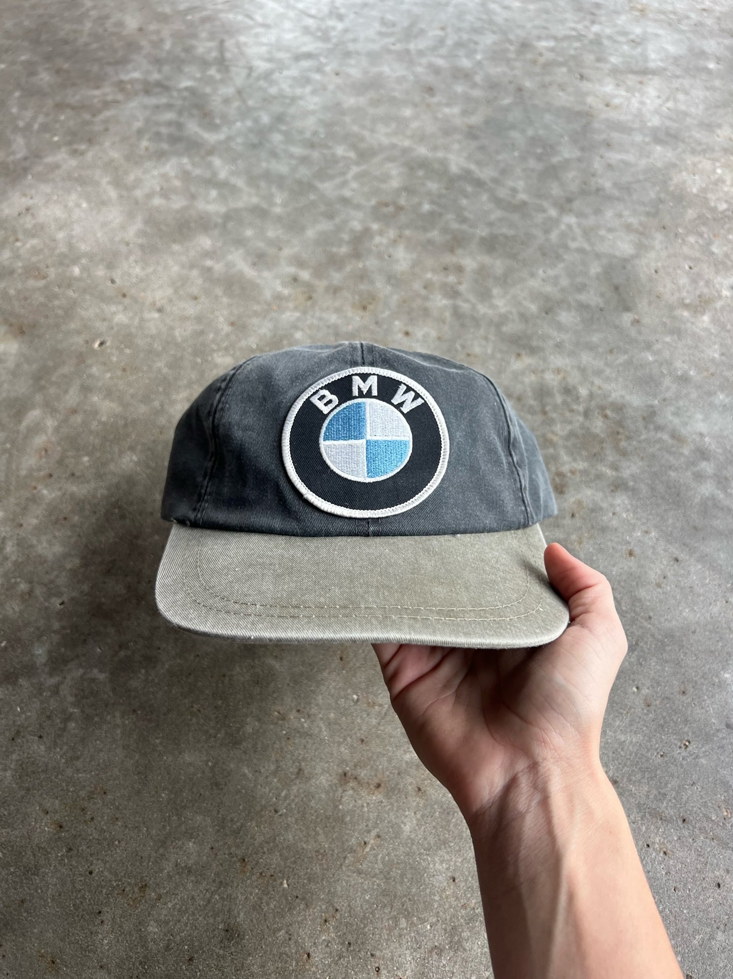 Vintage Grey BMW Strapback Hat